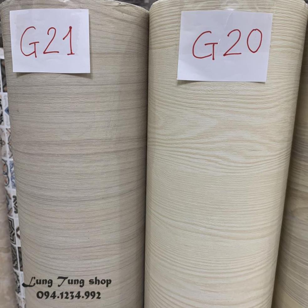 Decal vân gỗ trắng - Giấy dán tường bàn tủ giả gỗ màu trắng có sẵn keo