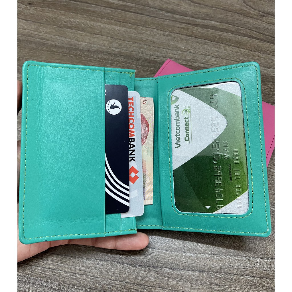 Ví Mini Da Bò Vicobi M1,Card holder nhỏ gọn bỏ túi cho nam nữ đựng thẻ ATM, tiền, GPLX cà vẹt bằng lái xe mới