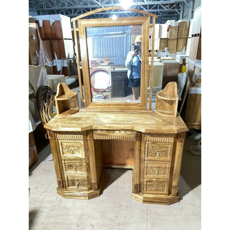 Bộ Bàn Trang Điểm Gỗ Hương Xám Phong Cách Hoàng Gia