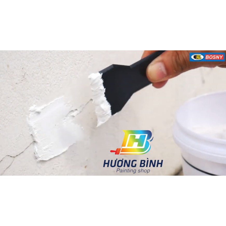 Bột bả trám khe nứt tường, gỗ Bosny Wall Putty (Hộp 1,5kg)