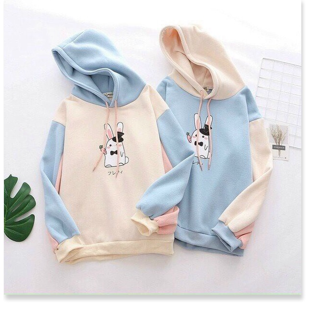 Áo khoác hoodies form rộng có mũ con thỏ cực đẹp , hot 2021 KME FASHION