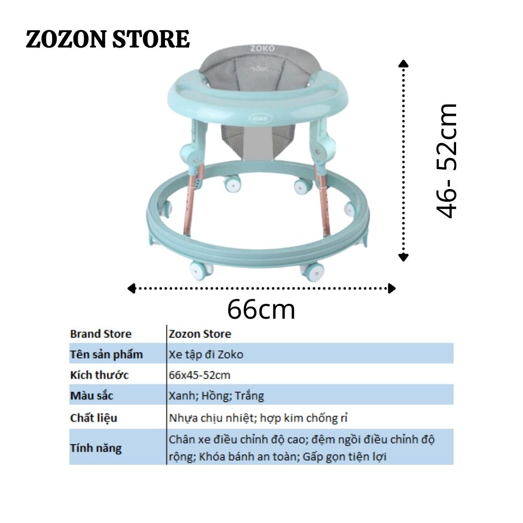 Xe Tròn Tập Đi Cho Bé Có Tay Vịn ZOKO