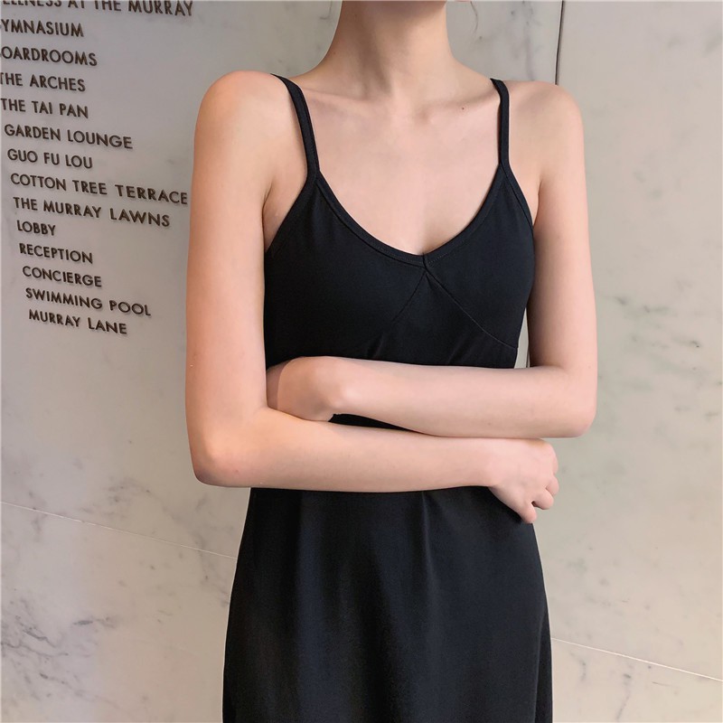 Đầm Maxi Dài Hở Lưng Hai Dây Cổ Chữ V Thiết Kế Xẻ Tà Quyến Rũ - MSP D09 | BigBuy360 - bigbuy360.vn