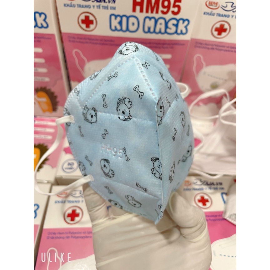 1 hộp Khẩu Trang trẻ em 2-12 TUỔI HM95 KID MASK 5 lớp với 2 lớp kháng khuẩn ,chống bụi mịn Pm2.5 (10 chiếc)