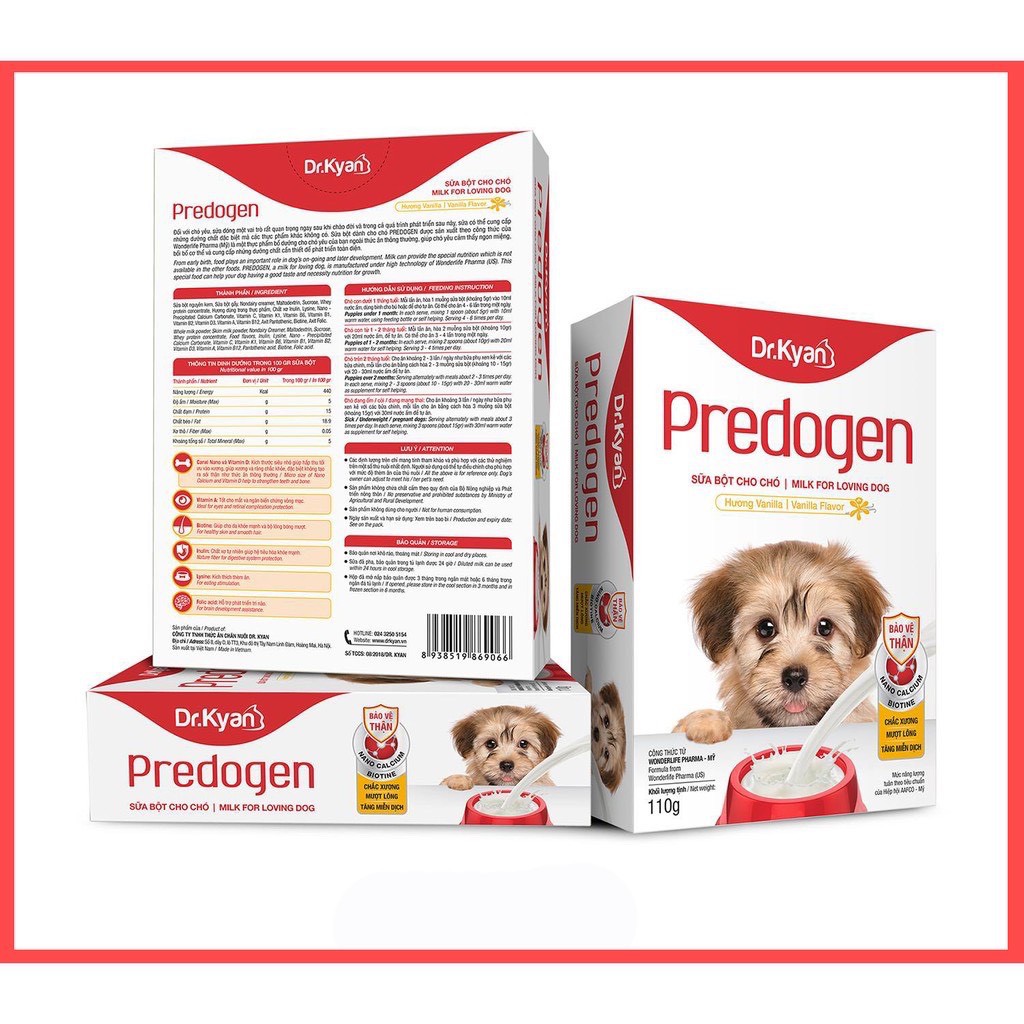 Dr.Kyan Predogen - Sữa bột cho chó 110gr (hộp giấy)