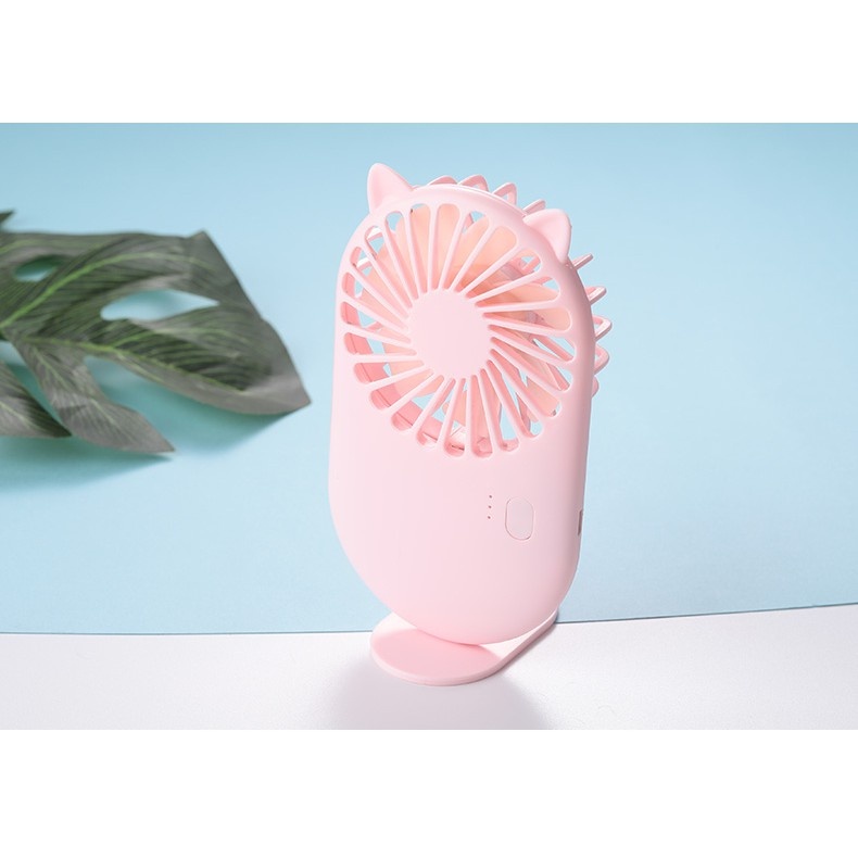 Quạt cầm tay MINI FAN hình thú siêu mát với 7 cánh quạt có chân đế tiện lợi thích hợp mang đi du lịch ngày hè