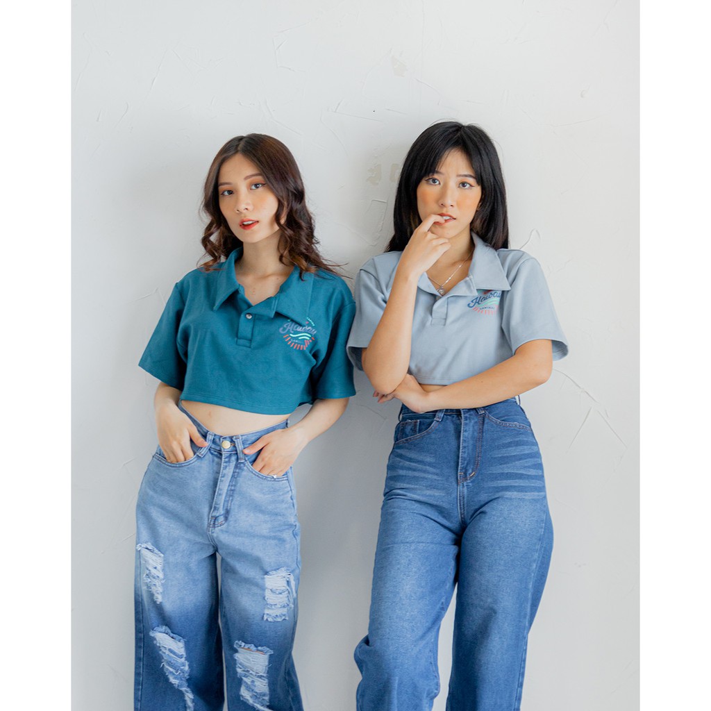 Áo Thun Polo Croptop In Hình - LEO's clothing AT2021 | BigBuy360 - bigbuy360.vn