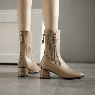 Bốt lửng da phối len đẹp xuất sắc