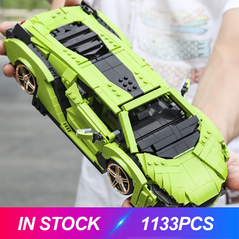 Đồ chơi Lắp ráp Mô hình siêu xe Mould King 10011 Green Lamborghinis Super Car