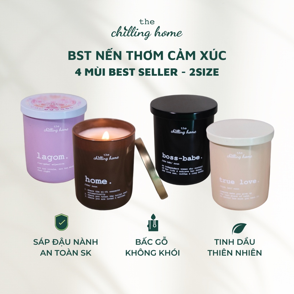 Nến thơm tinh dầu cao cấp không khói an toàn sức khỏe The Chilling Home