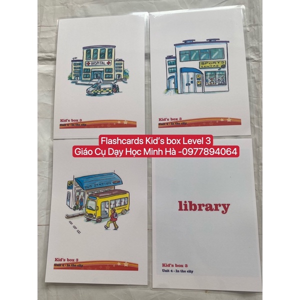 Flashcard Tiếng  Anh Kid’s Box Level Starter -1-2-3-4 thiết kế 2 mặt ép plastics