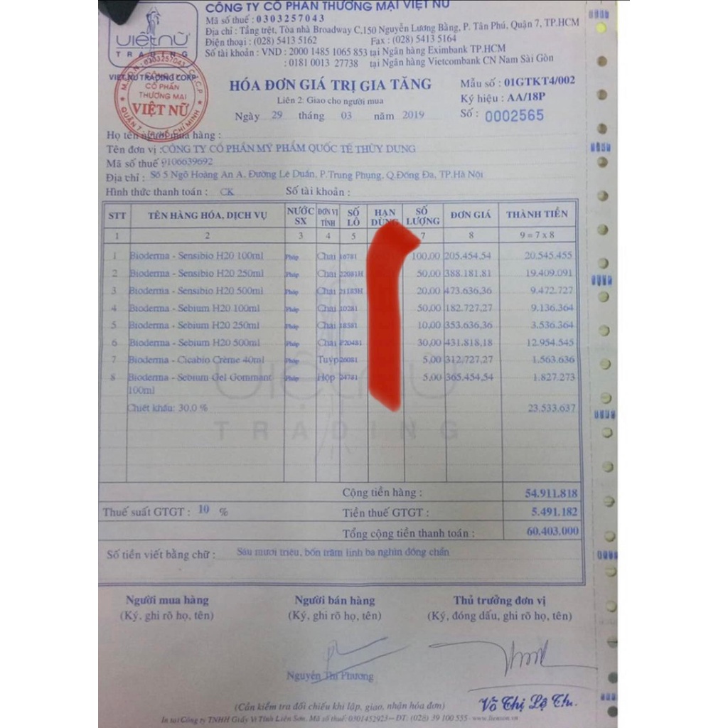 Nước tẩy trang xanh/hồng Pháp