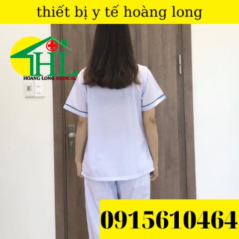 Bộ blouse cổ tim viền xanh lá cây nam nữ cộc tay - bộ scrubs kỹ thuật viên cho điều dưỡng, dược sỹ, y tá, bác sĩ