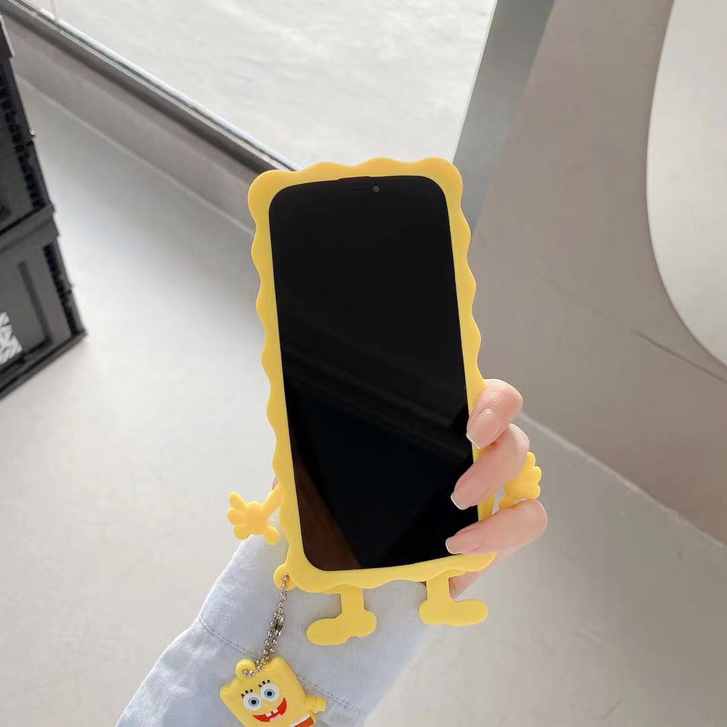 Cute SpongeBob SquarePants  Iphone 12 pro max 11 pro max xs max xr x 7 8 plus iphone case soft silicone  iphone cover