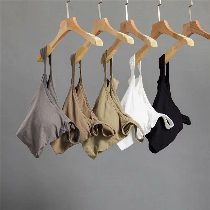 Áo bra tập gym dáng lửng mút mỏng, Áo thun croptop thun co dãn AMYBRA B833