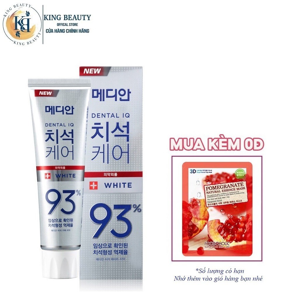 Kem Đánh Răng Giúp Trắng Răng, Giảm Ố, Loại Bỏ Mùi Hôi Median Dental IQ 93% Toothpaste 120g - trắng