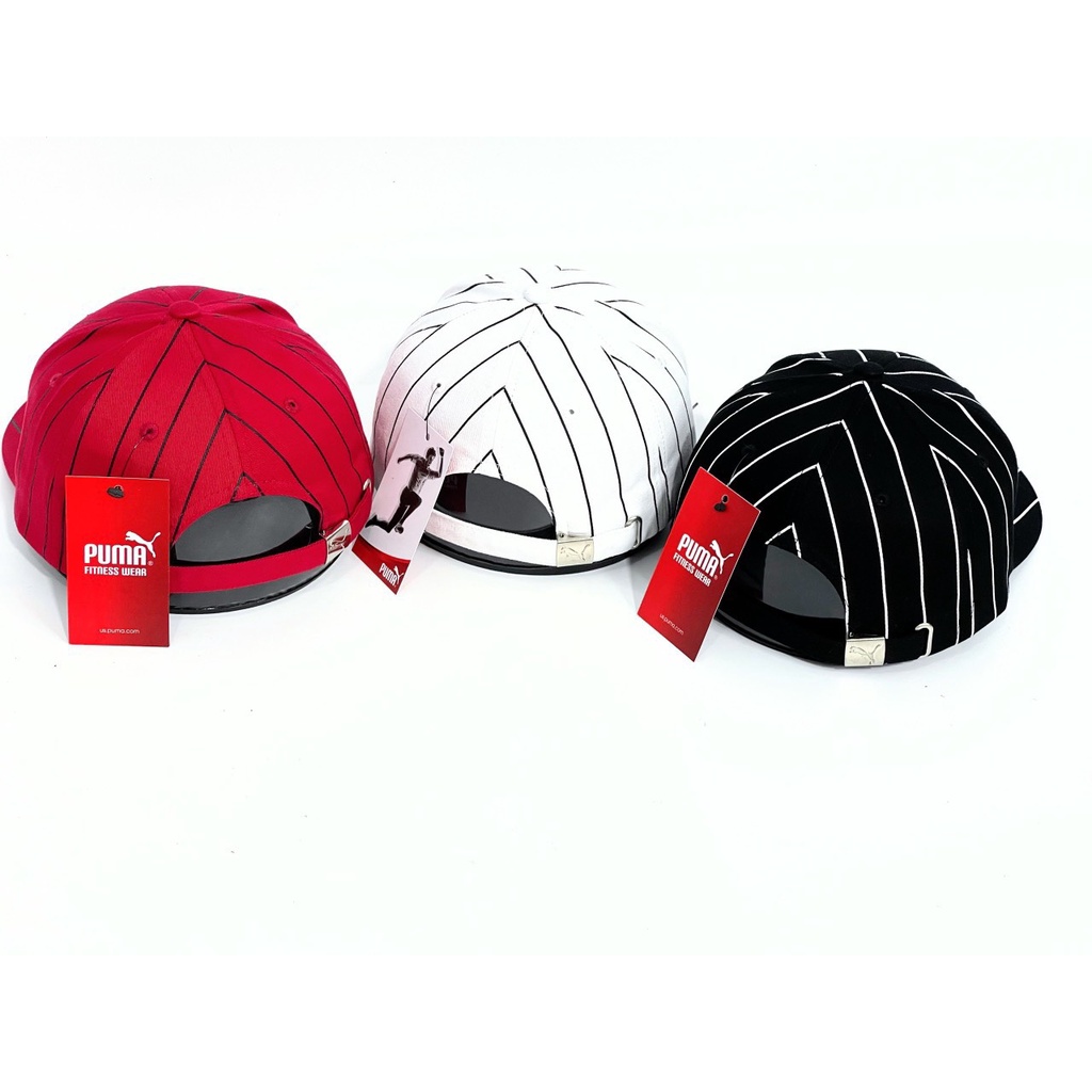 Mũ lưỡi trai, mũ cap P.U.M.A sọc - Freesize - Logo thêu cao cấp siêu chuẩn - Full tem tag