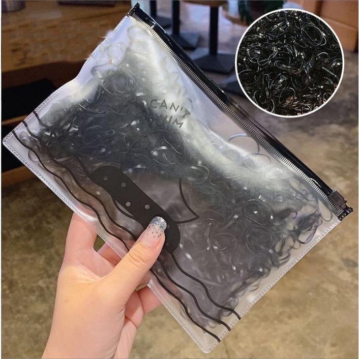 Túi 500 thun cột tóc co giãn nhiều màu sợi lớn thời trang Orin