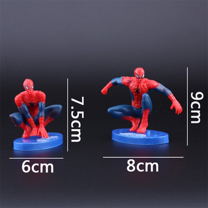 Bộ 7 siêu nhân người nhện Spider Man - Trang trí bánh kem, trang trí bánh Gato, trang trí bánh sinh nhật