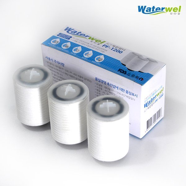 Bộ 3 lõi lọc nước dành cho vòi lọc nước Waterwel PF-200 sử dụng cho bồn rửa chén, bồn rửa mặt (Mã PF-1200)