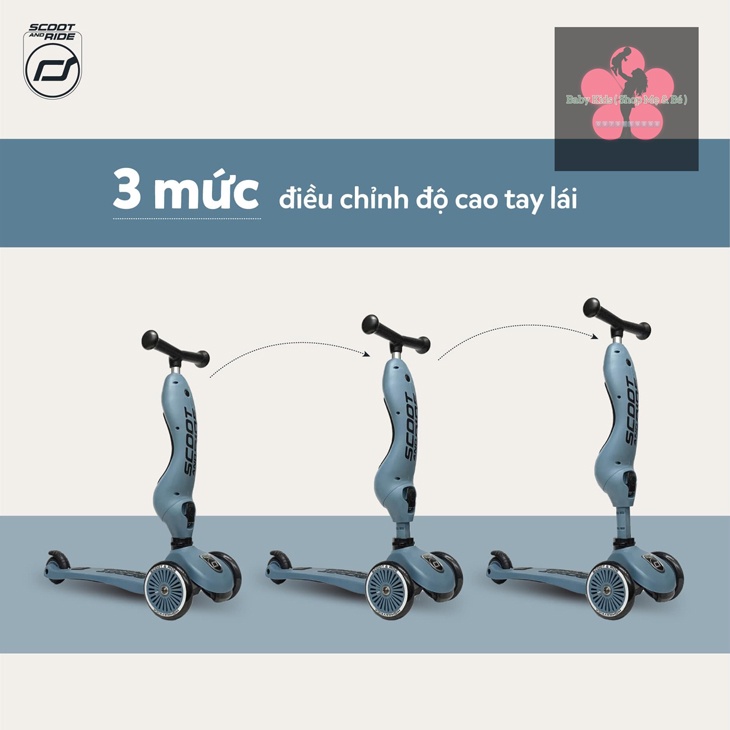 Combo xe chòi chân scooter Highwaykick 1 và mũ bảo hiểm cho bé từ 1 đến 5 tuổi - Scoot And Ride