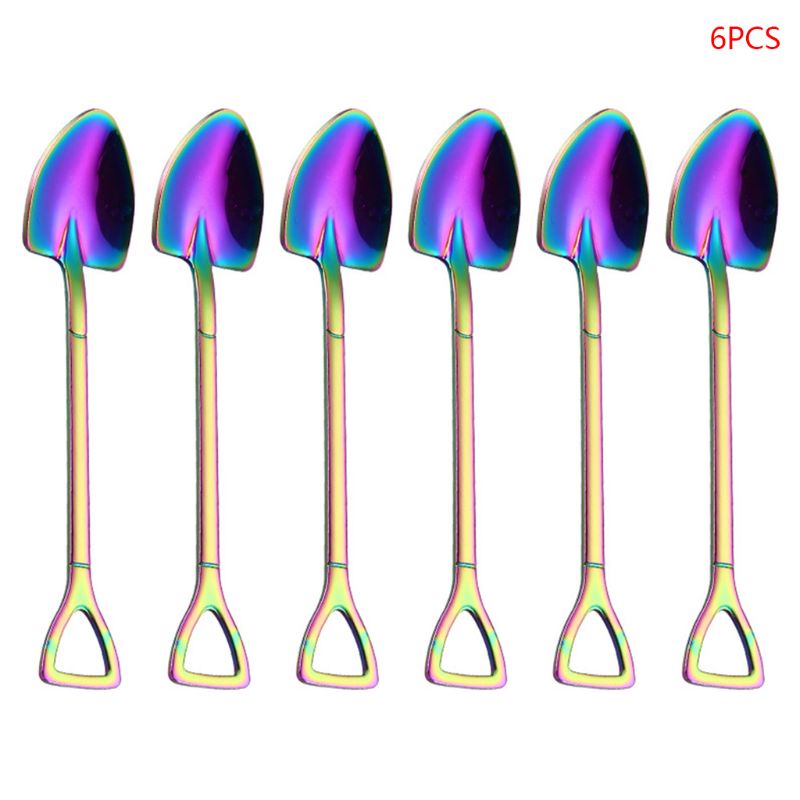 Set 6 / 7 Muỗng Khuấy Bằng Thép Không Gỉ Hình Xẻng Độc Đáo