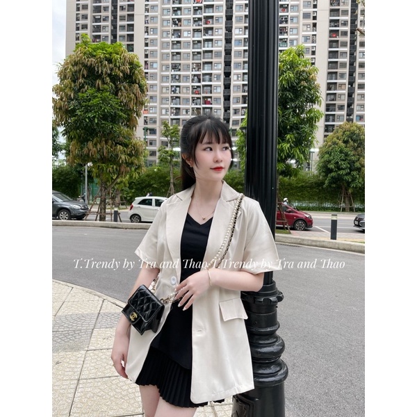 Áo Blazer tay ngắn dáng Hàn Quốc hot freesize Xuân Hè | BigBuy360 - bigbuy360.vn