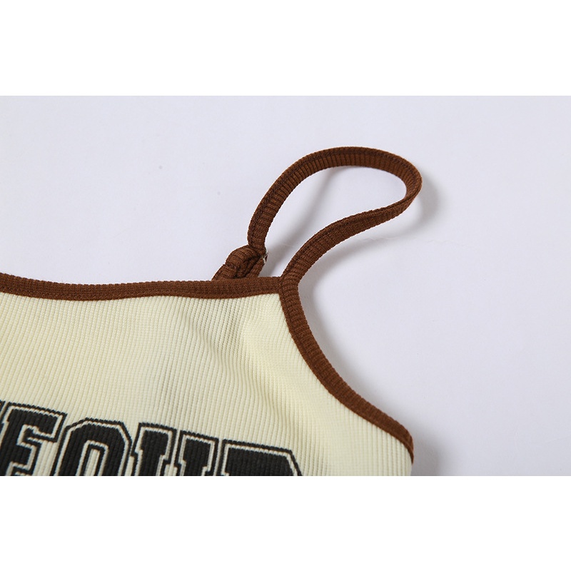 Áo Tank Top Hở Lưng In Chữ Phong Cách Đường Phố Cá Tính Cho Nữ