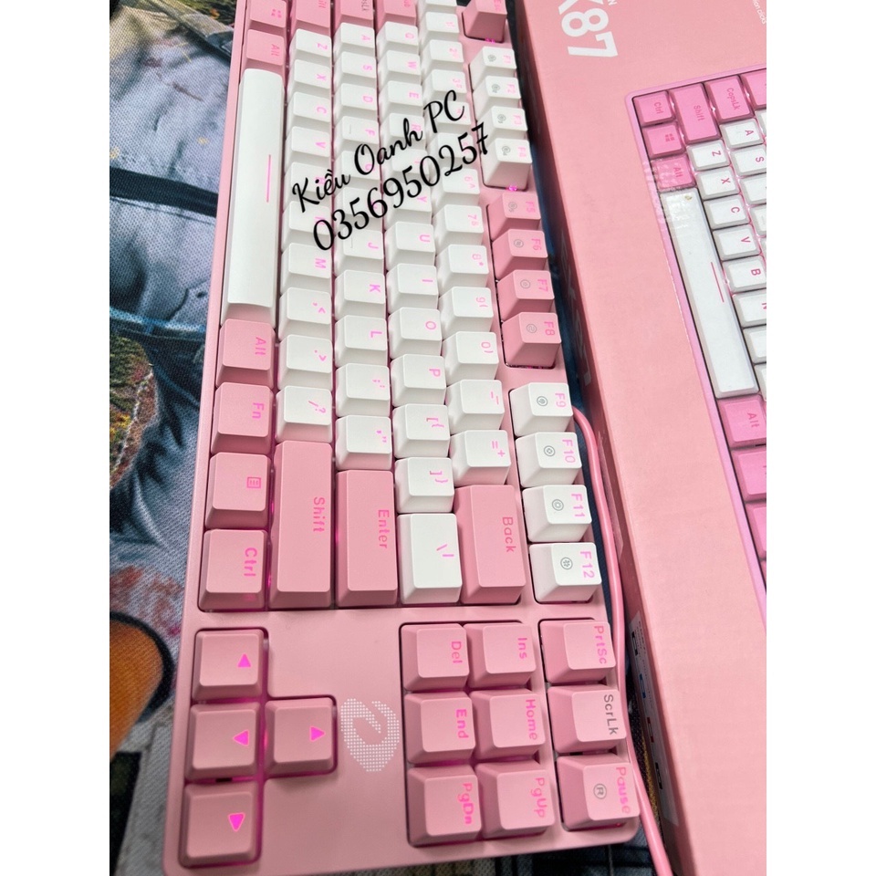 Bàn phím cơ DAREU EK87 PINK / WHITE / black Gaming