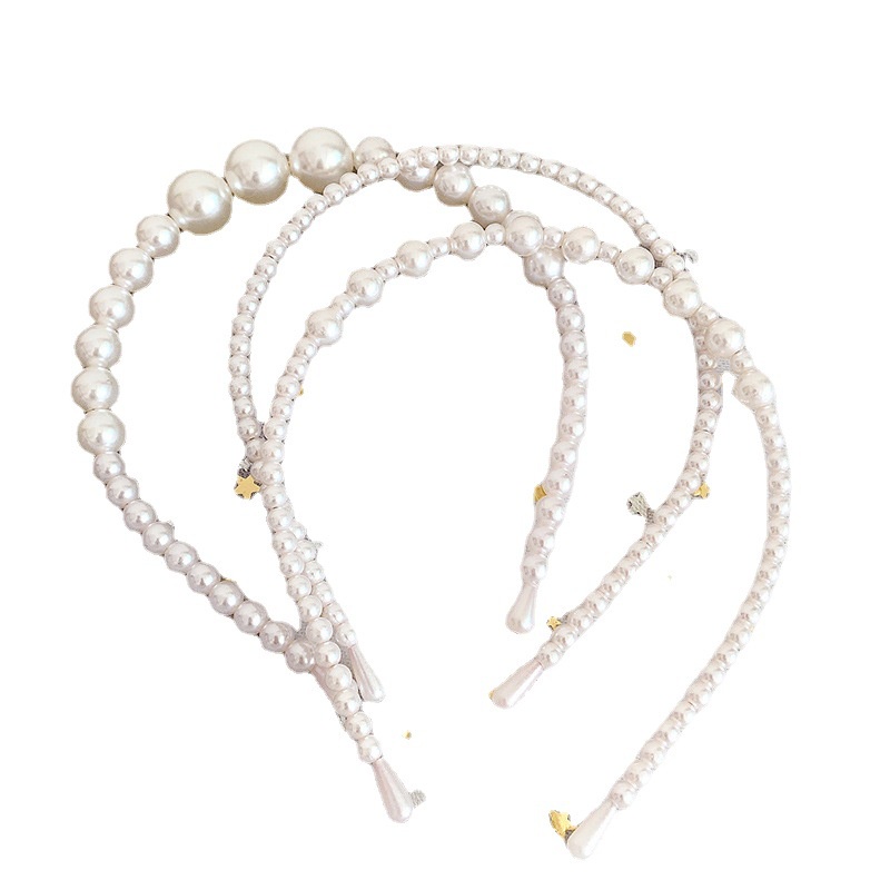 Set 3 Băng Đô Cài Tóc Đính Ngọc Trai Đơn Giản Thời Trang