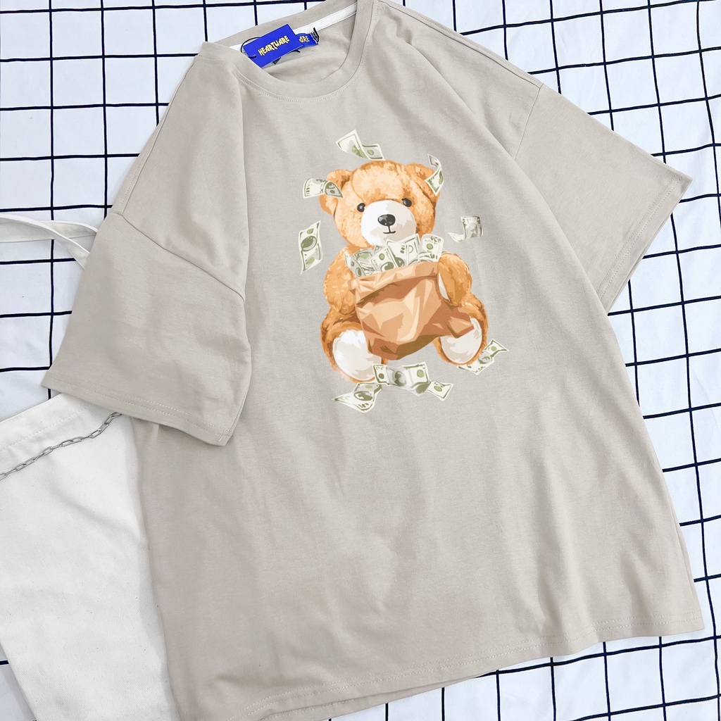 Áo thun tay lỡ nam nữ MEANSTORE phông in hình 100% cotton vải mát form rộng phong cách Ulzzang - Gấu biển