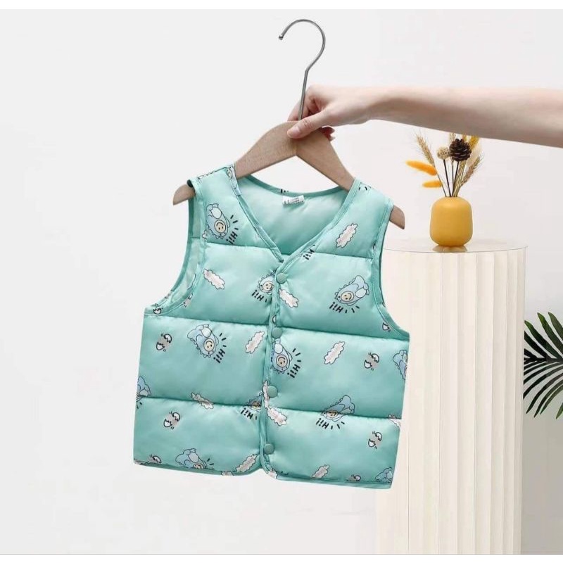 Áo khoác phao gile bé trai bé gái họa tiết size nhí