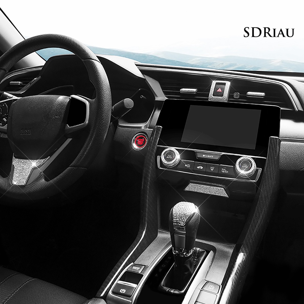 Miếng dán trang trí tay nắm cần gạt số xe hơi Honda Civic thế hệ 10