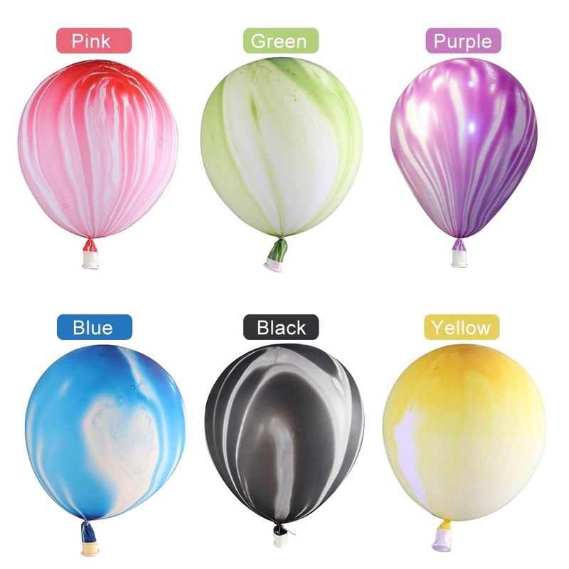 5 Bong Bóng Cao Su 12 Inch Họa Tiết Cẩm Thạch Nhiều Màu Sắc Dùng Trang Trí Tiệc Cưới