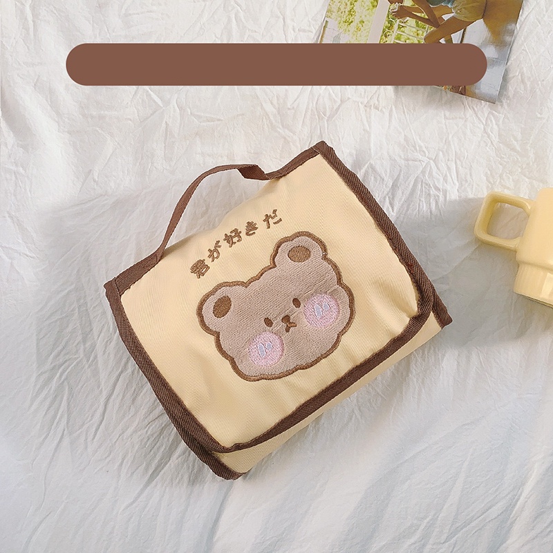 Túi Đựng Mỹ Phẩm / Đồ Vệ Sinh Cá Nhân Họa Tiết Hoạt Hình Gấp Gọn Tiện Lợi Dành Cho Đi Du Lịch