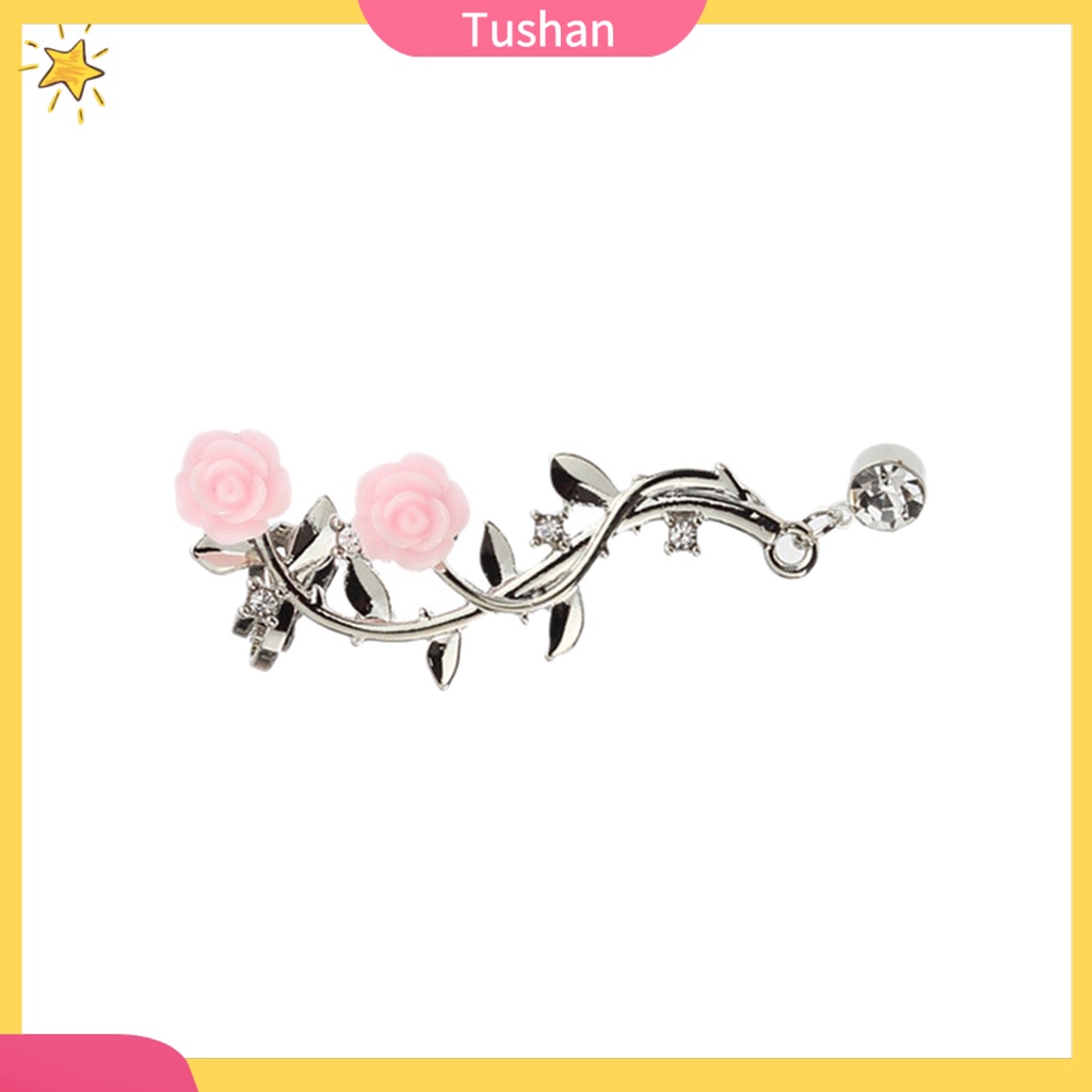 Khuyên tai đính đá hình hoa hồng phong cách cổ điển sang trọng dành cho nữ