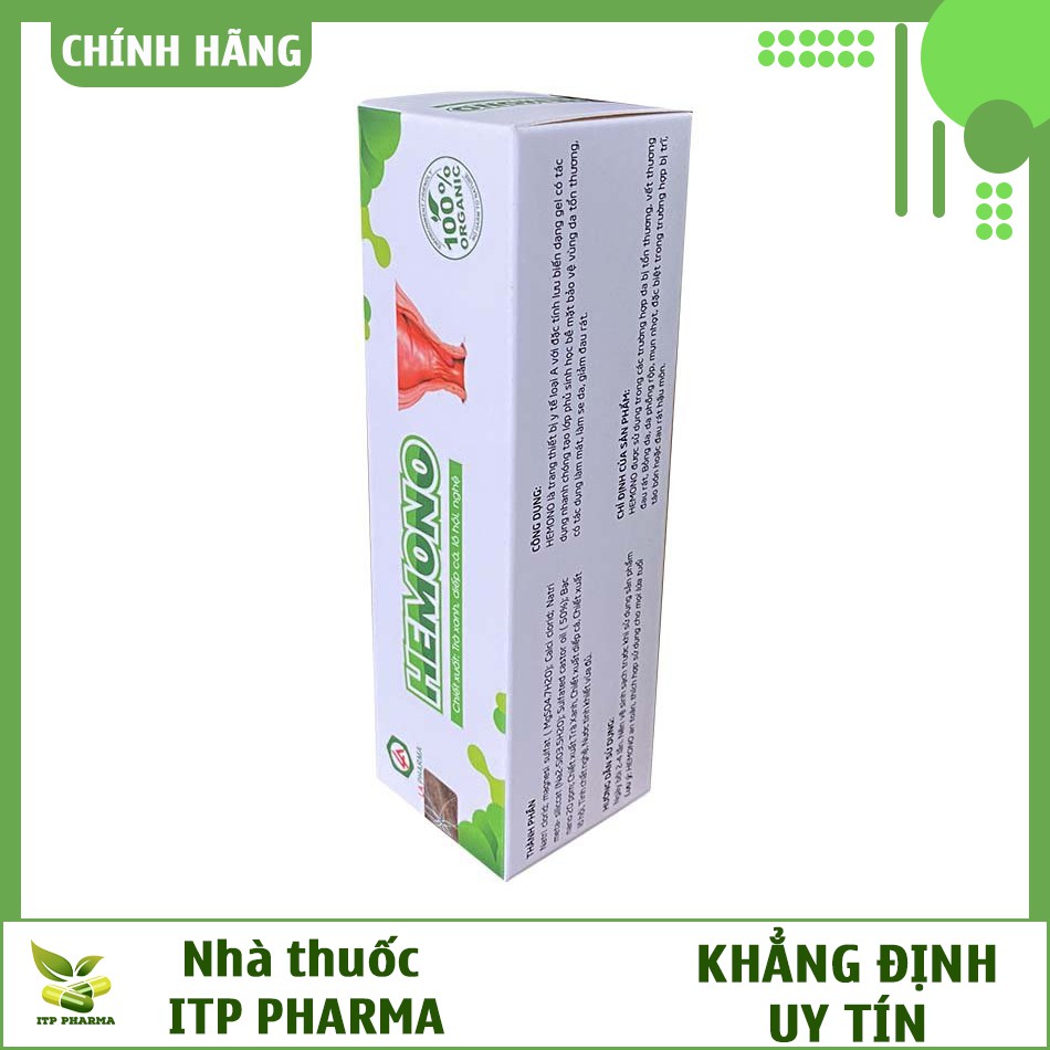 Gel bôi trĩ Hemono Gel - Teo trĩ ngoại, giảm đau rát chảy máu hiệu quả [DÙNG ĐƯỢC CHO BÀ BẦU] - Nhà thuốc ITP Pharma | BigBuy360 - bigbuy360.vn