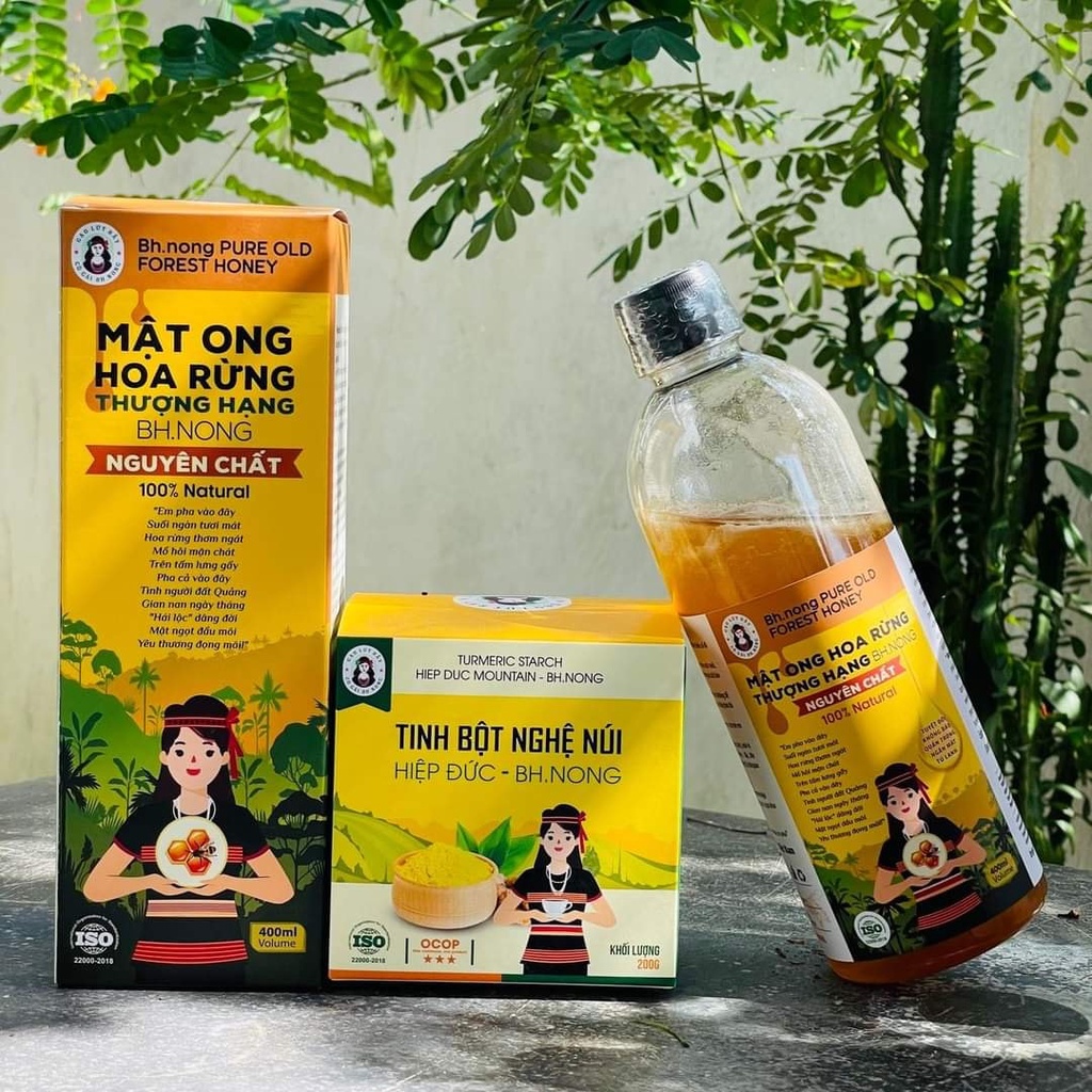 Mật ong rừng thượng hạng - tinh bột nghệ núi Bh.nong - Viên tinh nghệ Bhnong