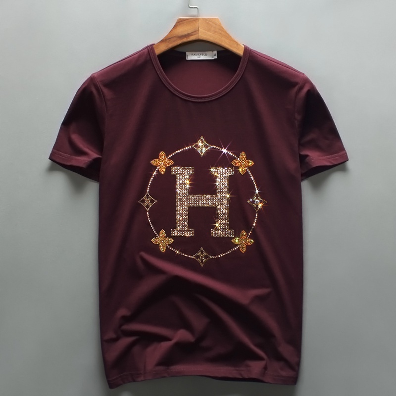 Áo Thun Tay Ngắn In Chữ H Phong Cách Âu Mỹ Thời Trang Cho Nam