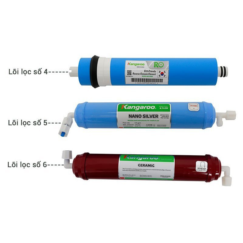 Combo 3 lõi lọc nước Kangaroo số 4, 5, 6