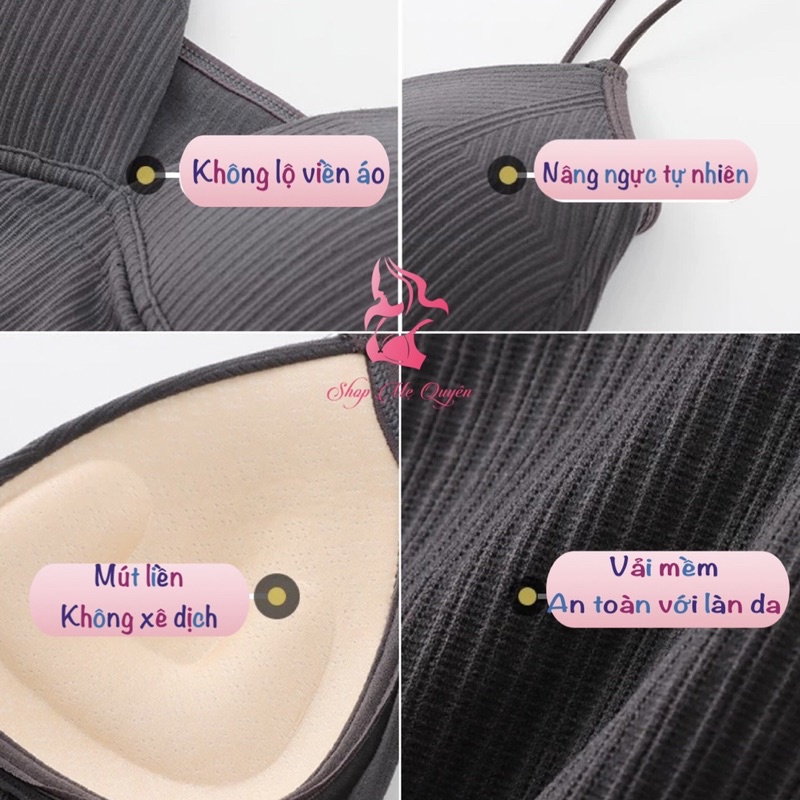 Áo bra 2 dây có mút ngực , áo bra len tăm nữ không gọng tạo đường cong sexy gợi cảm