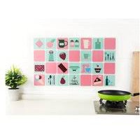 Miếng Giấy,Tấm Decal trang trí tráng nhôm dán tường nhà bếp cách nhiệt đa năng 75*45cm