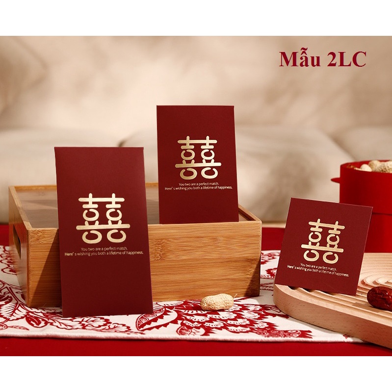 {10 cái} Bao lì xì chữ Hỷ dùng trong bưng quả đám cưới