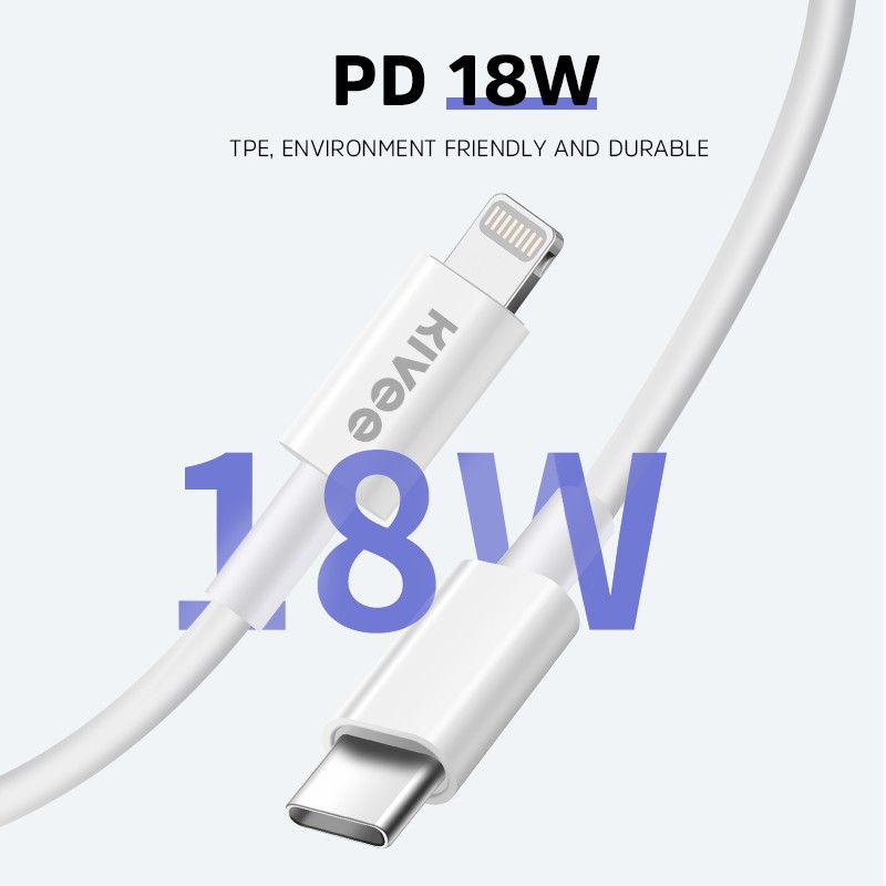 [5A/5V]Kivee CT206 Cáp sạc nhanh 5A PD 18w Type C to cáp sạc cho IP6 7 8 9 10 11 12 X