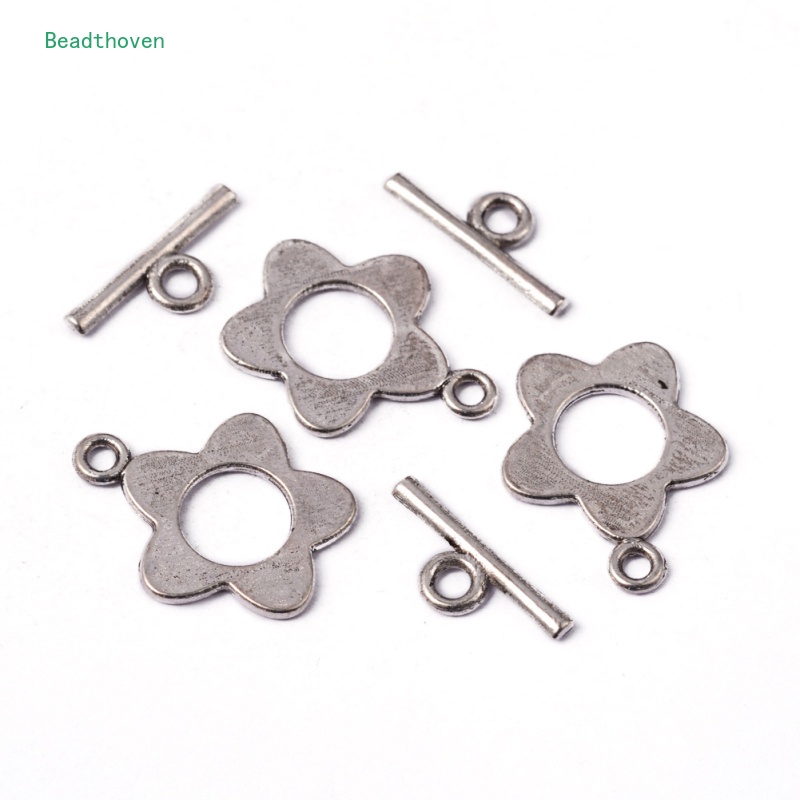 Set 20 móc khóa hoa bạc Tây Tạng 16x20mm: 16mm 2.5mm