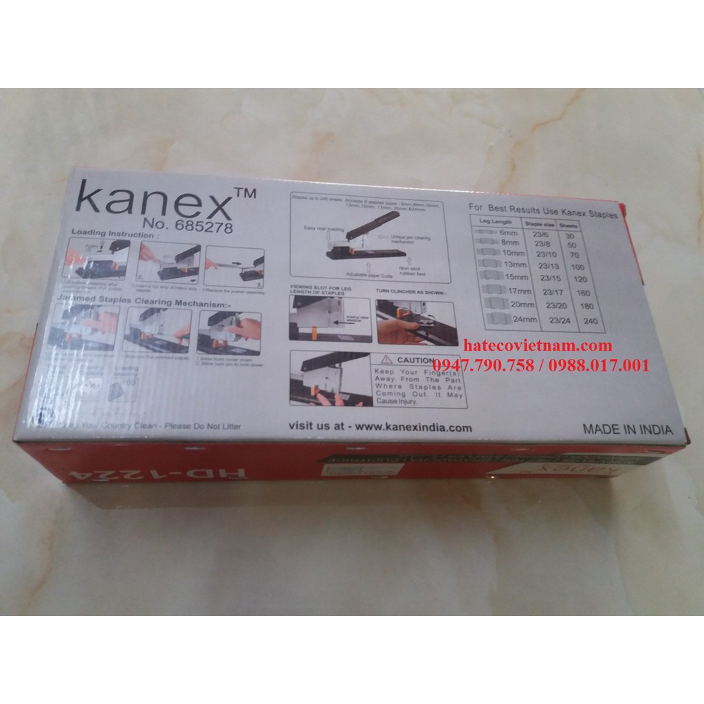 Dập ghim đại Kanex HD - 1224/ 12S24, 160 tờ, Hàng chính hãng