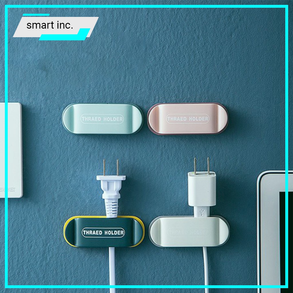 4 Móc Dán Tường Kẹp Giữ Dây Cáp Phích Cắm Dây Điện Móc Treo Dán Nẹp Đỡ Cục Sạc Cốc Sạc Gọn Gàng Cố Định Cáp Trang Trí