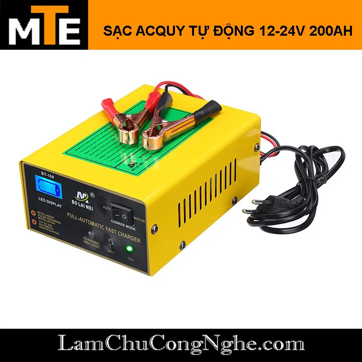 Sạc acquy tự động 12V 24V 200Ah / BT-168 (BẢN QUỐC TẾ)