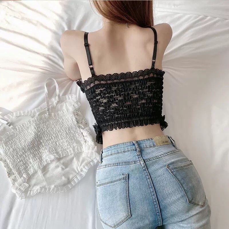 Áo Bra Ren Hoa Phối Viền Bèo Hàng Cúc Xinh Xắn