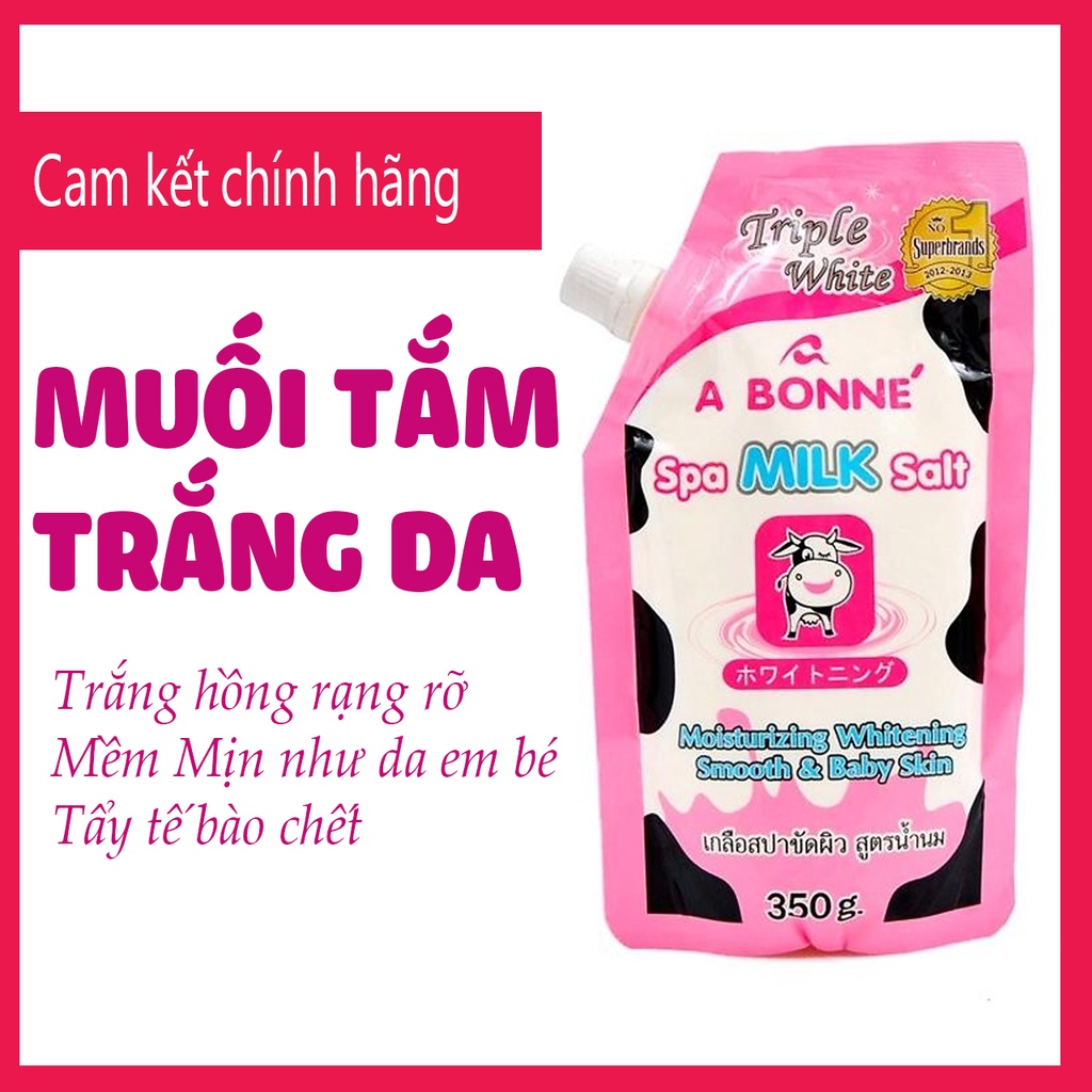 Muối tắm sữa bò trắng da A Bonne Spa Milk Salt Nhập Khẩu Từ Thái Lan 350gram